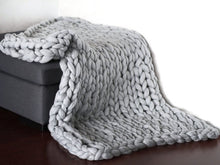 Load image into Gallery viewer, U-miss Fashion Hand Chunky Wool Knitted Blanket Thick Yarn Merino Wool Bulky Knitting Throw Blankets DropShipping 200X200CM