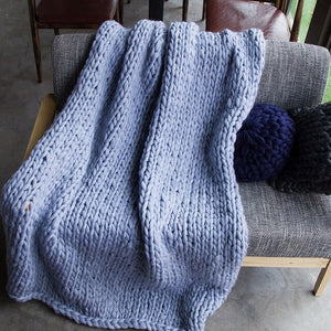 U-miss Fashion Hand Chunky Wool Knitted Blanket Thick Yarn Merino Wool Bulky Knitting Throw Blankets DropShipping 200X200CM