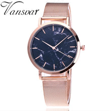 Load image into Gallery viewer, Vansvar Brand Fashion Silver And Gold Mesh Band Creative Marble Wrist Watch Casual Women Quartz Watches Gift Relogio Feminino