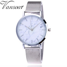 Load image into Gallery viewer, Vansvar Brand Fashion Silver And Gold Mesh Band Creative Marble Wrist Watch Casual Women Quartz Watches Gift Relogio Feminino