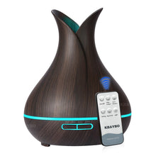 Load image into Gallery viewer, KBAYBO 400ml Aroma Essential Oil Diffuser Ultrasonic Air Humidifier with Wood Grain 7 Color Changing LED Lights for Office Home