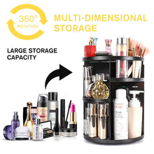 Load image into Gallery viewer, Large Desktop 360 Degree Makeup Organizer Rotating Adjustable Multi-Function Cosmetic Storage Box Brush Holder Jewelry Organizer