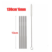 Load image into Gallery viewer, UPORS 4/8Pcs Reusable Drinking Straw High Quality 304 Stainless Steel Metal Straw with Cleaner Brush Wholesale