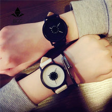 Load image into Gallery viewer, Hot fashion creative watches women men quartz-watch BGG brand unique dial design minimalist lovers&#39; watch leather wristwatches