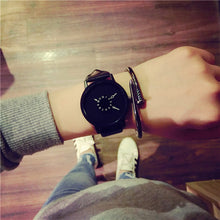 Load image into Gallery viewer, Hot fashion creative watches women men quartz-watch BGG brand unique dial design minimalist lovers&#39; watch leather wristwatches