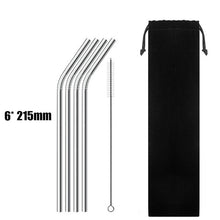 Load image into Gallery viewer, UPORS 4/8Pcs Reusable Drinking Straw High Quality 304 Stainless Steel Metal Straw with Cleaner Brush Wholesale